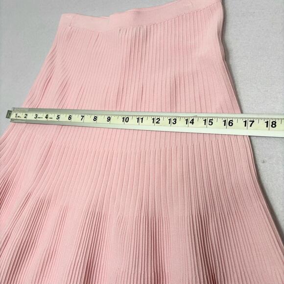 KERISMA Ribbed Flare Midi Skirt Baby Pink M - Picture 7 of 7